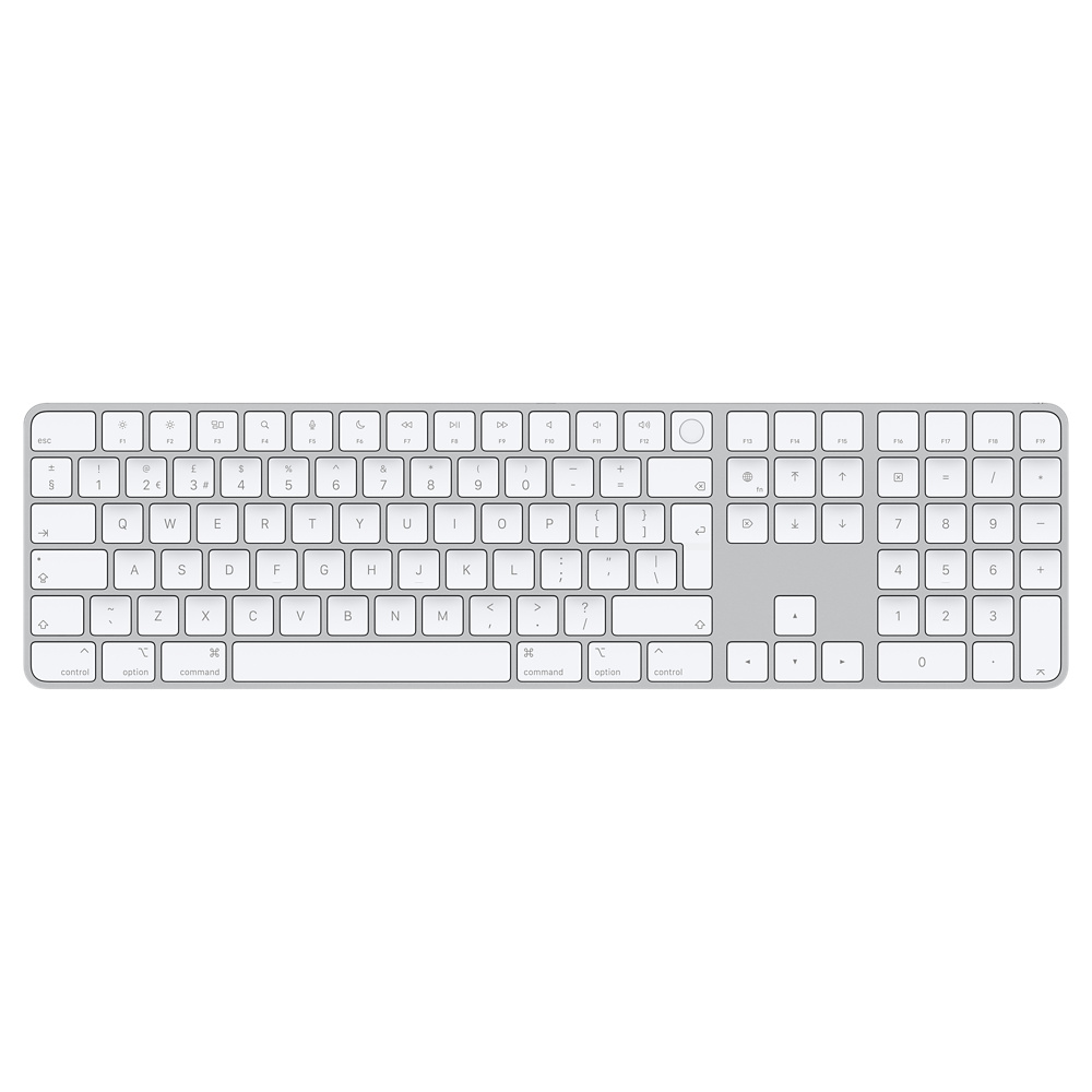 Apple Magic Keyboard with Touch ID and Numeric Keypad (USB–C) - British English - White Keys